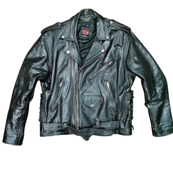 IK Other - Vintage IK Zip Out Lining Leather Edgy Motorcycle Jacket Black Mens Size 44